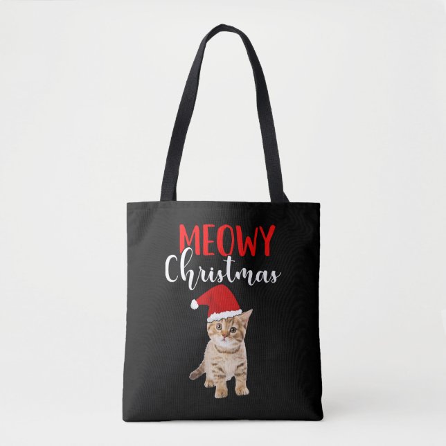 Bolsa Tote Cat Lover Feliz Natal (Frente)