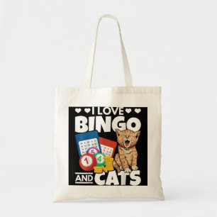 Bolsa Tote Cat Lover I Ama Bingo E Gatos Jogando Bingo Pla