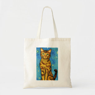 Bolsa Tote Cat Lover Van Gogh Estilo StarNight