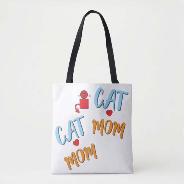 Bolsa Tote Cat Mãe Felina Fresca Gota com Personalização Opci (Frente)