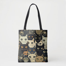 Bolsa Tote Cat Pattern Artsy