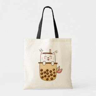 Bolsa Tote Cat Sereia Boba Milk Tea