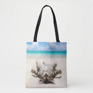 Bolsa Tote Cat Sunbelt na praia  