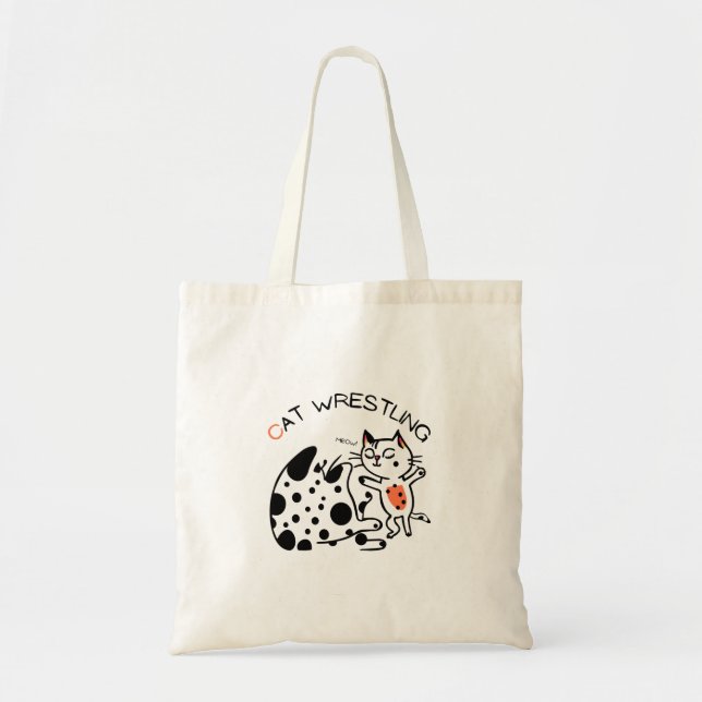 Bolsa Tote Cat Wrestling (Yanchan) (Frente)