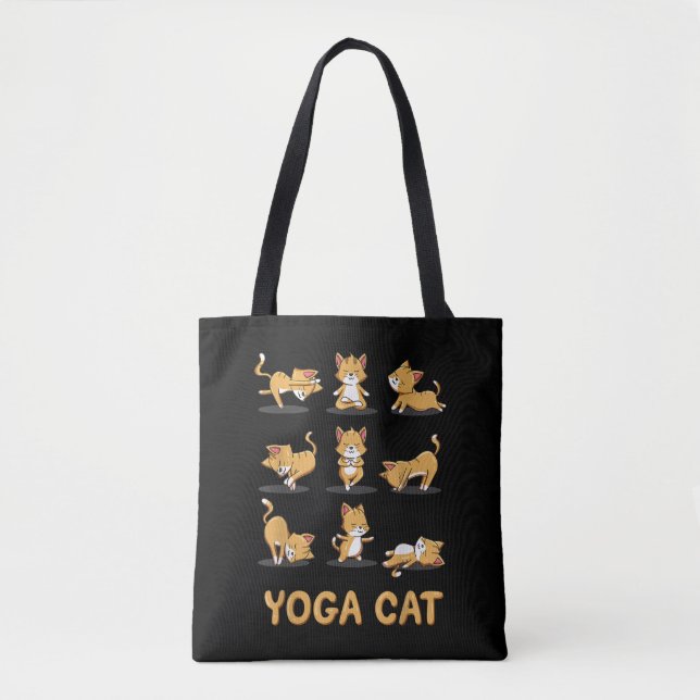 Bolsa Tote Cat Yoga Zen Cat Yoga Meditação de Doses Homens Mu (Frente)