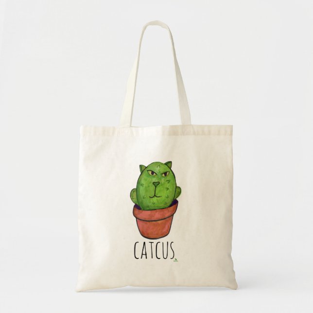 Bolsa Tote Catcus Funny Pet Cactus Cat Mashup (Frente)