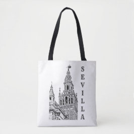 Bolsa Tote Catedral de Giralda Sevilla. Andaluzia, Espanha.