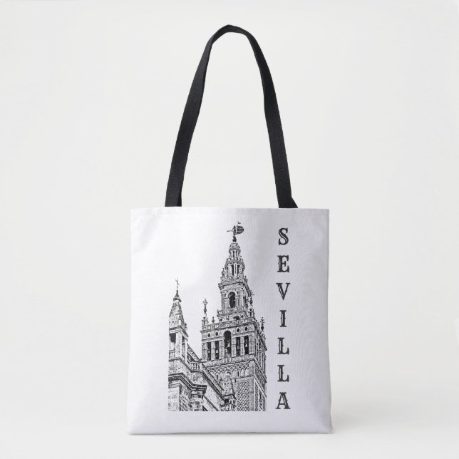 Bolsa Tote Catedral de Giralda Sevilla. Andaluzia, Espanha. (Frente)