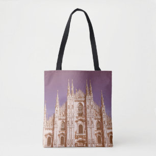 Bolsa Tote Catedral de Milão com aparência de Vintage: Duomo