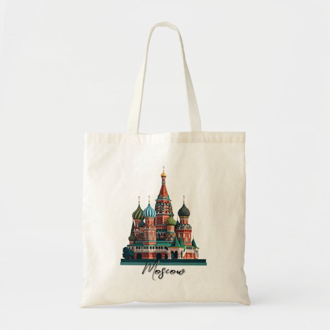 Bolsa Tote Catedral de Moscou da rua Basil (Frente)