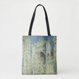 Bolsa Tote Catedral de Rouen Fachada Oeste Luz do Sol, Claude