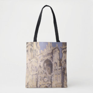 Bolsa Tote Catedral de Rouen, Harmonia Azul Ouro por Claude M