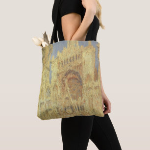 Bolsa Tote Catedral de Rouen, Pôr do sol por Claude Monet