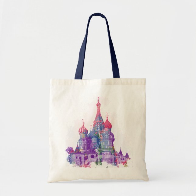 Bolsa Tote Catedral de santo Basil em Moscou (Frente)