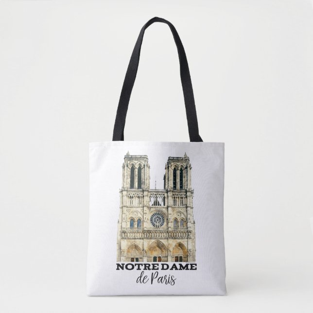 Bolsa Tote Catedral francesa Notre-Dame de Paris Souvenir (Frente)