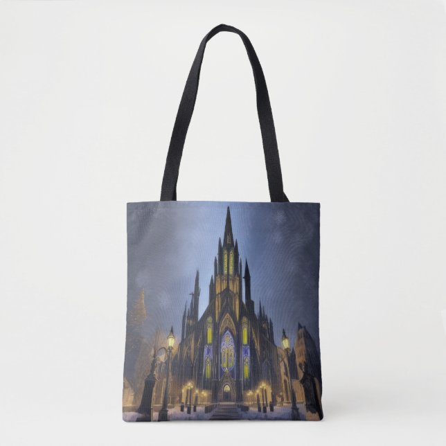 Bolsa Tote Catedral Noturna Gótica (Frente)