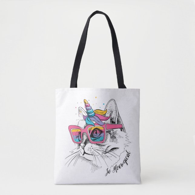Bolsa Tote Caticorn | assim Meowgical (Frente)