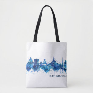 Bolsa Tote Catmandu Nepal Skyline Blue
