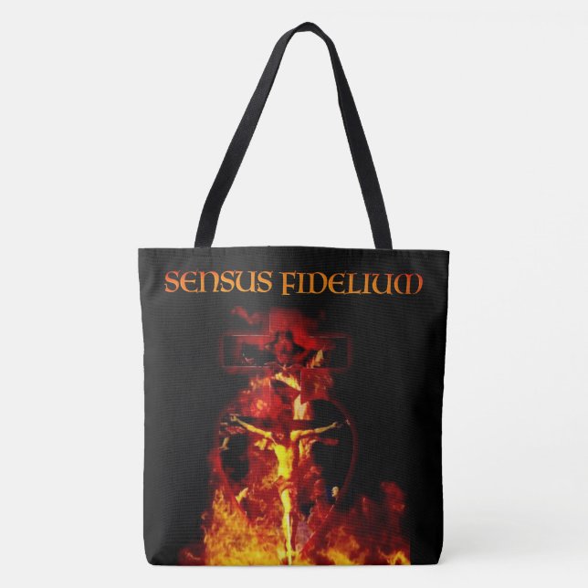 Bolsa Tote Católico Senso Fidelium Crucificação Religiosa (Frente)