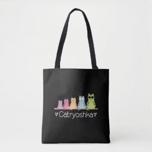 Bolsa Tote Catryoshka Cute Cats Matryoshka Ninho Russo Do