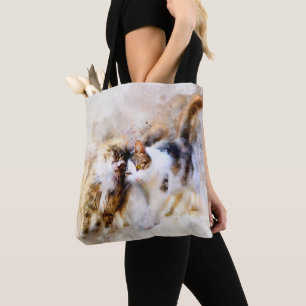 Bolsa Tote Cats Best Friends Forever Watercolor