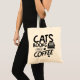Bolsa Tote Cats Books Typografia Café Coffee Bookworm Cotação (Frente (produto))