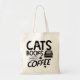 Bolsa Tote Cats Books Typografia Café Coffee Bookworm Cotação (Frente)