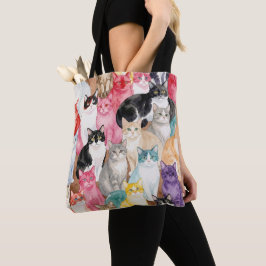 Bolsa Tote Cats in Multicolour