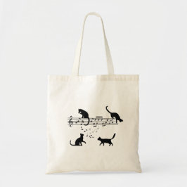 Bolsa Tote Cats Reproduzindo Notas de Música