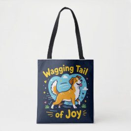 Bolsa Tote Cauda Balançando de Alegria Amante de Cachorro Fel
