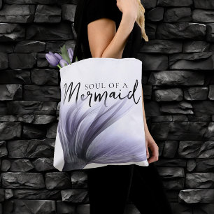 Bolsa Tote Cauda de Sereia Roxa   Sou mesmo uma Sereia dizend