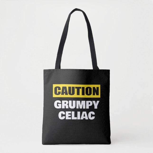 Bolsa Tote Caution Grumpy Celiac Coeliac (Frente)
