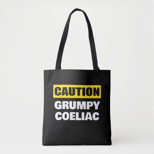 Bolsa Tote Caution Grumpy Coeliac Celiac (Frente)