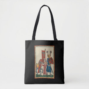 Bolsa Tote Cavaleiro e Esquadrão, Arte Medieval do Século 14
