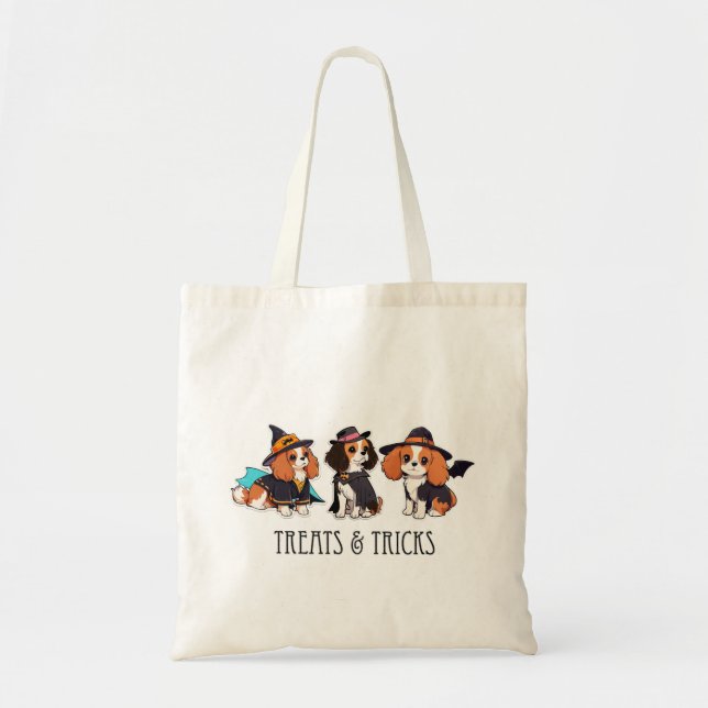 Bolsa Tote Cavaleiro Rei Charles halloween trata e truques (Frente)
