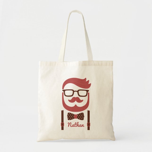 Bolsa Tote Cavalheiro do bigode e sacola de Bowtie (Frente)