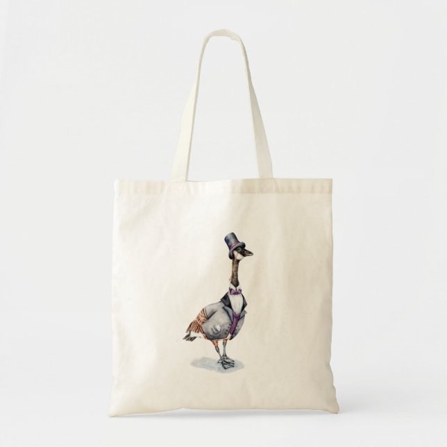 Bolsa Tote Cavalheiro vitoriano ganso num chapéu alto (Frente)