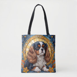 Bolsa Tote Cavalier King Charles Pastel Ouro Escondido Vidro