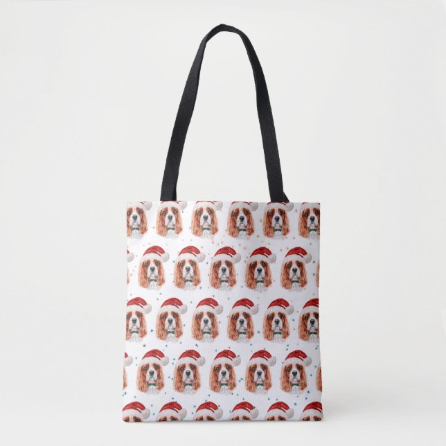 Bolsa Tote Cavalier King Charles Spaniel Dog Breed Christmas (Frente)