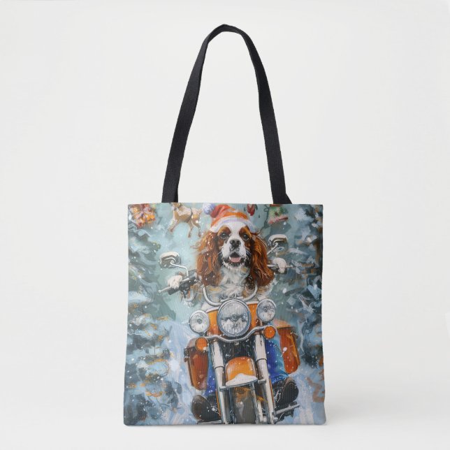Bolsa Tote Cavalier King Charles Spaniel Natal (Frente)