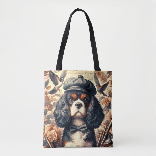 Bolsa Tote Cavalier King Charles Spaniel Painting (Frente)