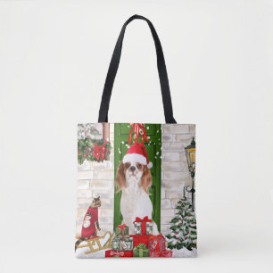 Bolsa Tote Cavalier King Dog Christmas