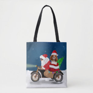 Bolsa Tote Cavalier King Dog Papai Noel