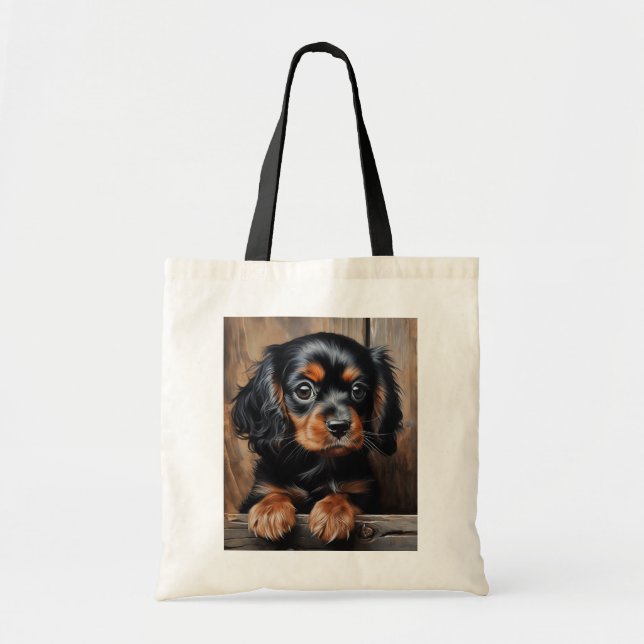 Bolsa Tote Cavalier preto e bronzeado (Frente)