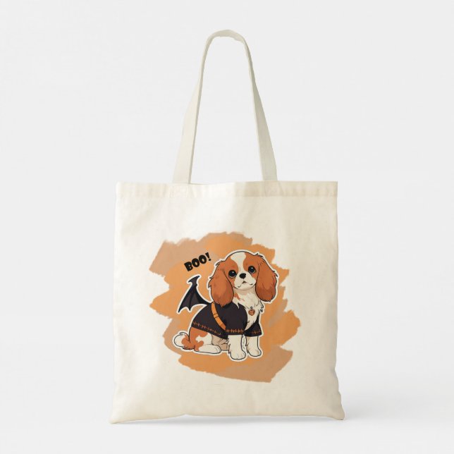 Bolsa Tote Cavalier Rei Charles Halloween boo! (Verso)