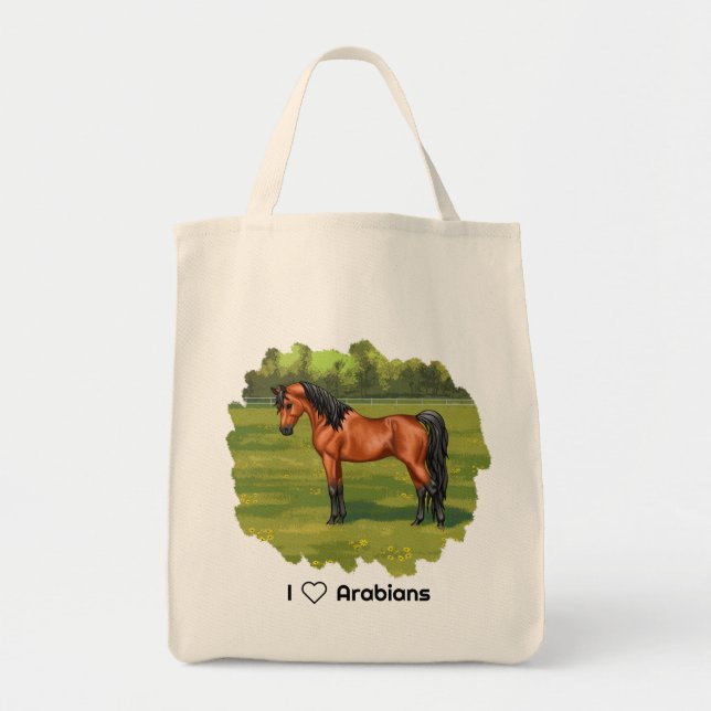 Bolsa Tote Cavalo Árabe da Baía do Egito (Frente)