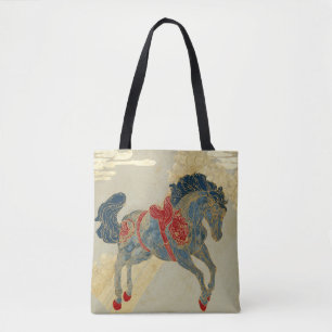 Bolsa Tote Cavalo Azul Real Ornamentado