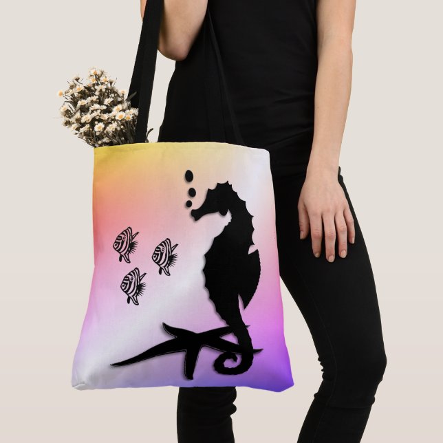 Bolsa Tote Cavalo-da-costa em roxo (Close Up)