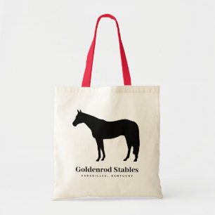 Bolsa Tote Cavalo de cor personalizado, nome de Fazenda perso