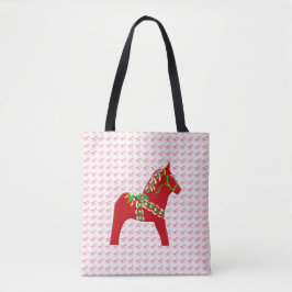 Bolsa Tote Cavalo de Dala Vermelho e Verde